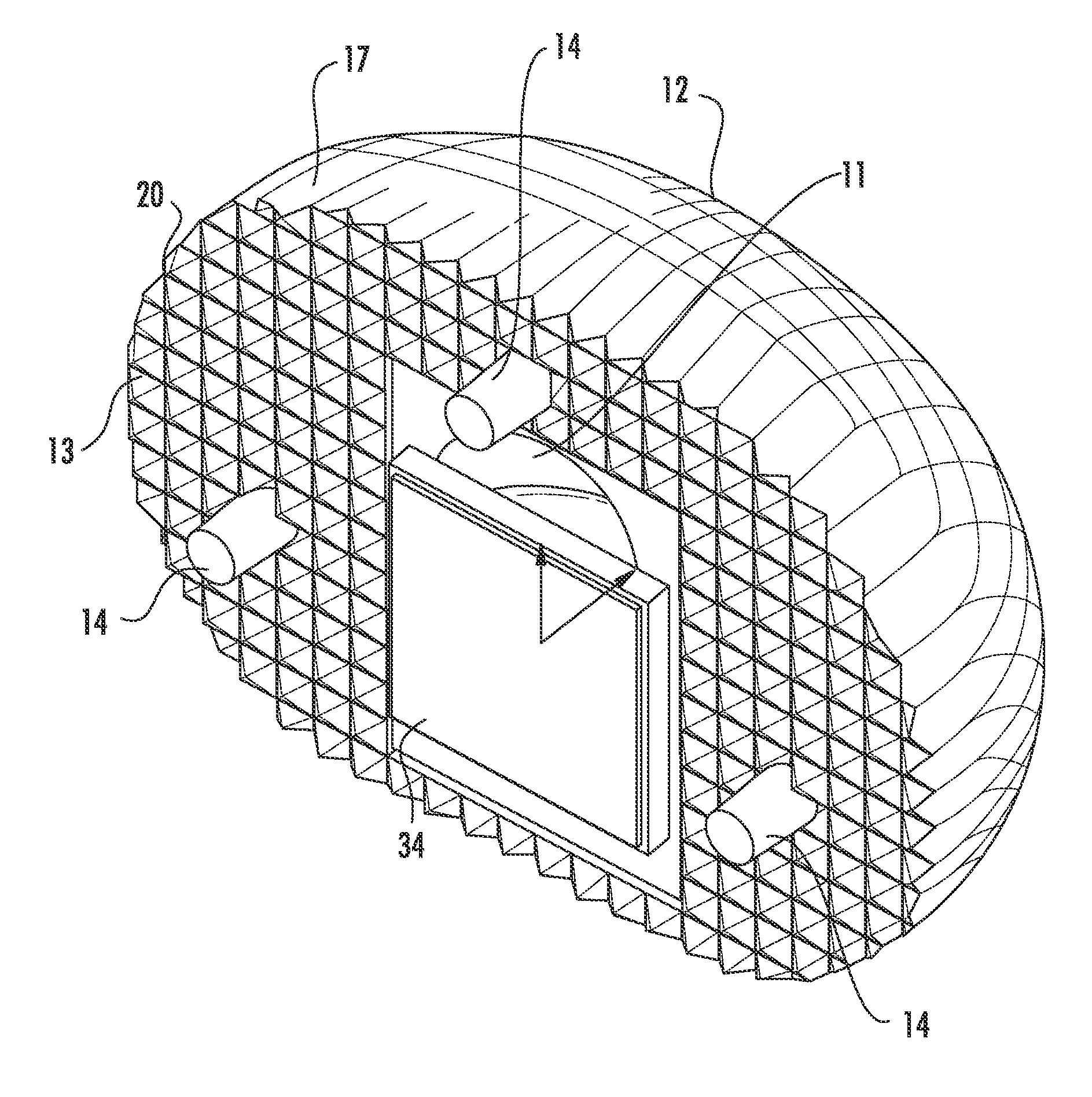 Faceted LED street lamp lens