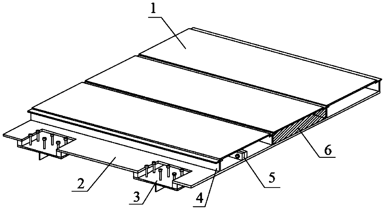 Structure and construction method of upper and lower steel plate sandwich steel-concrete combined bridge deck slab