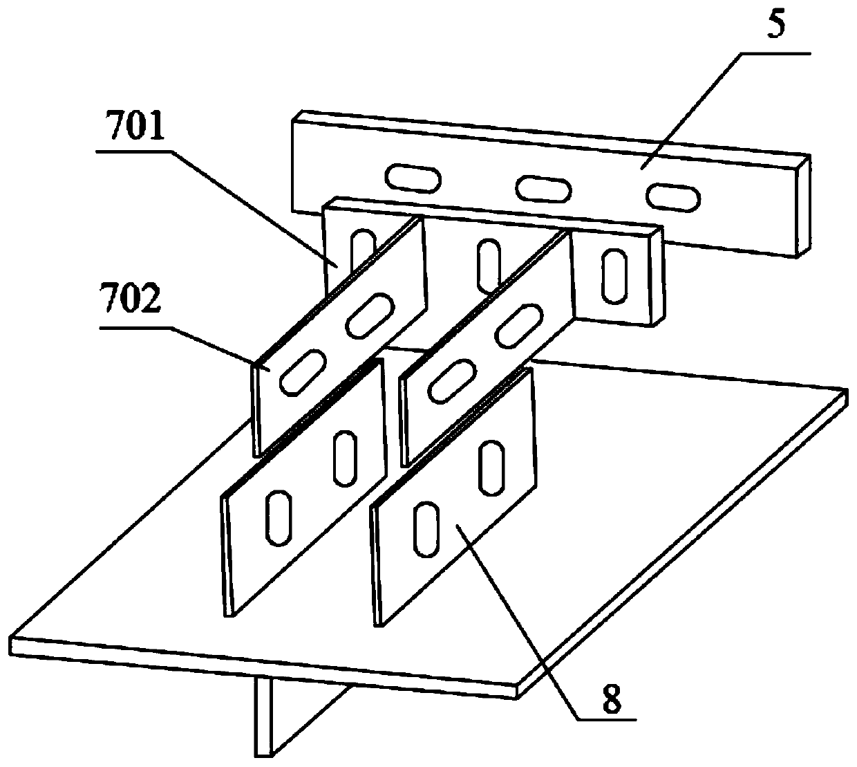 Structure and construction method of upper and lower steel plate sandwich steel-concrete combined bridge deck slab