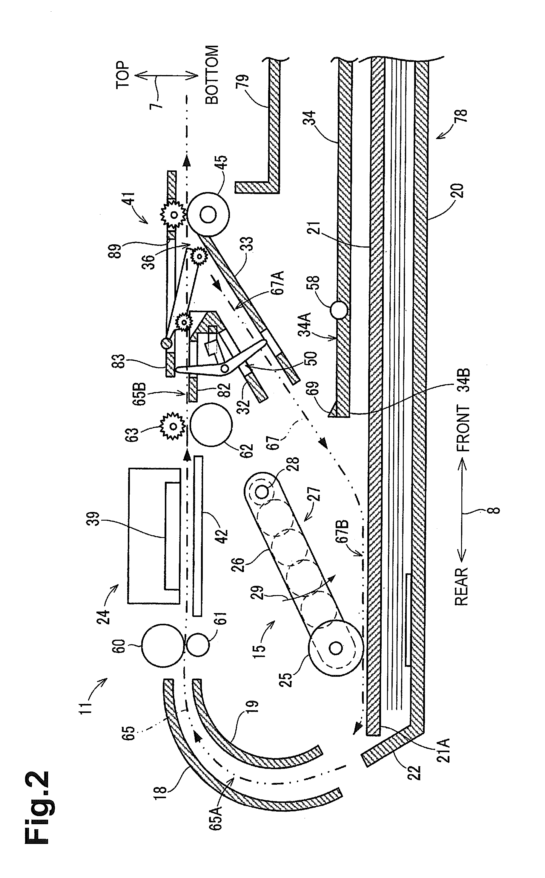 Feeding device and image recording apparatus with the feeding device