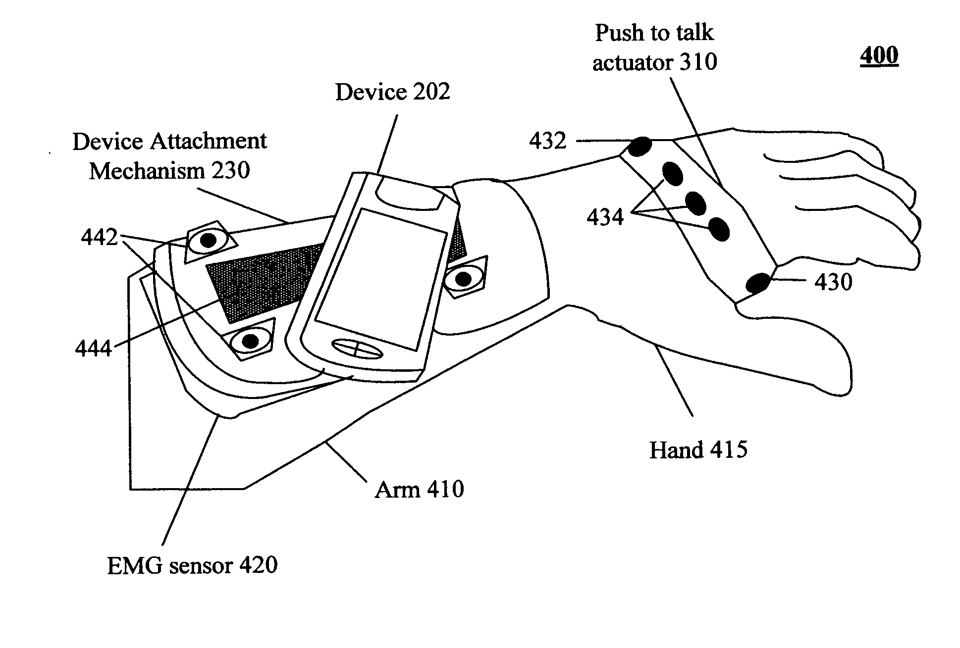 Wearable multimodal computing device with hands-free push to talk