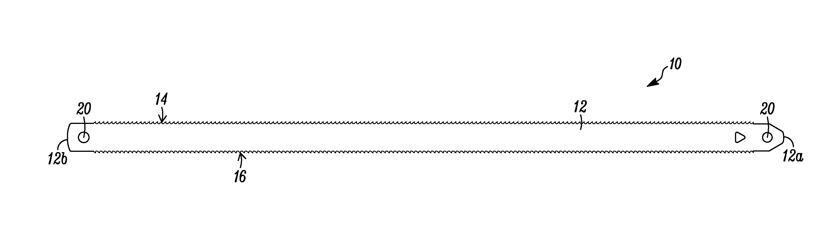 Double sided hand hack saw blade and method of manufacture