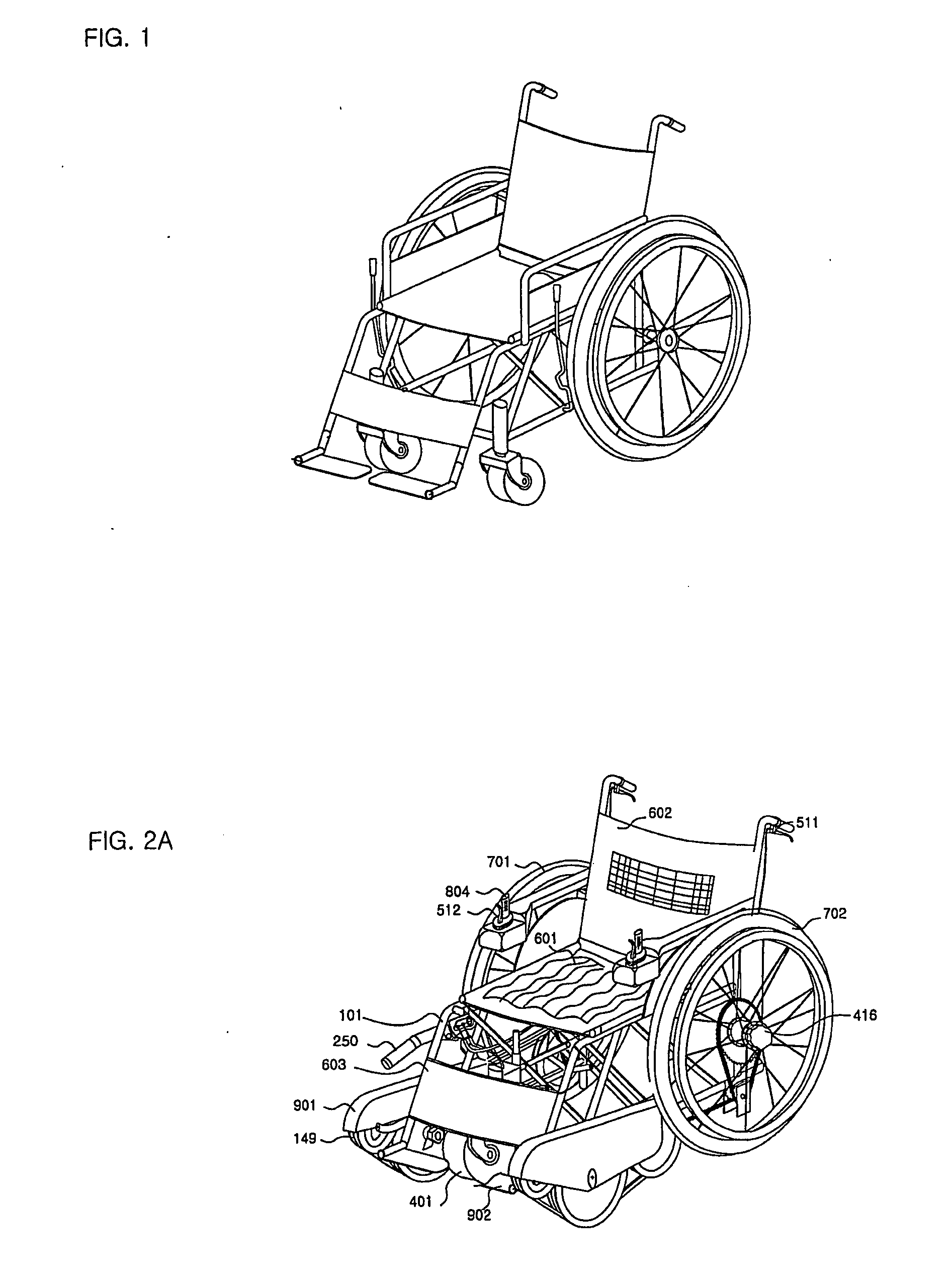 Wheelchair with forced driven front caterpillar wheels