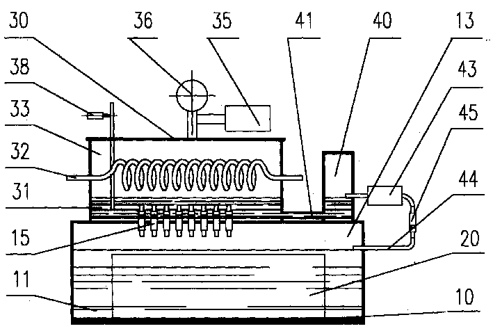 Evaporation cooled device for stator of steam turbo-generator and hydraulic generator