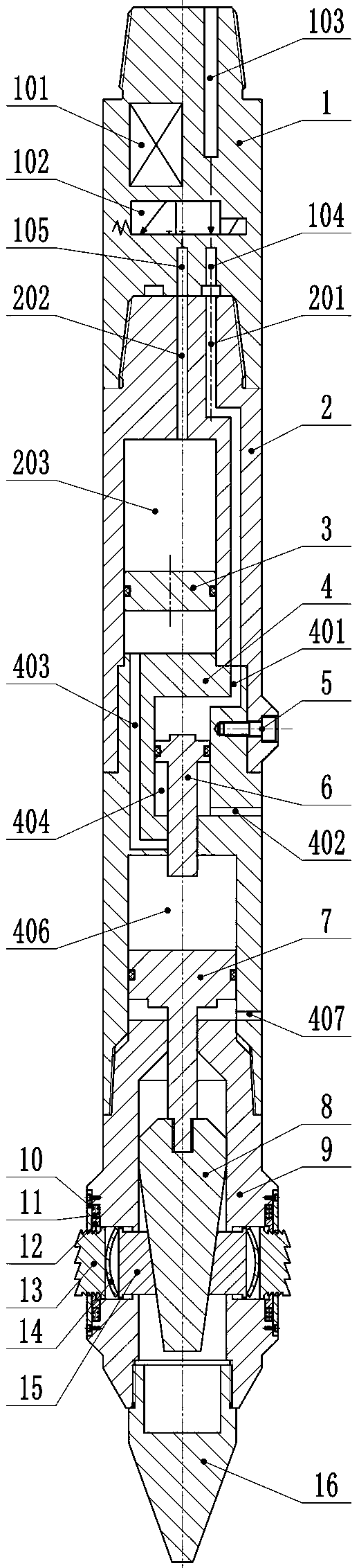 Open hole side tracking seat sealing machine for air drilling