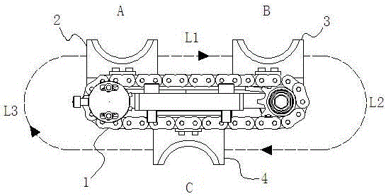 Feed and discharge processing method and feed and discharge processing device of flat-head machine and flat-head machine