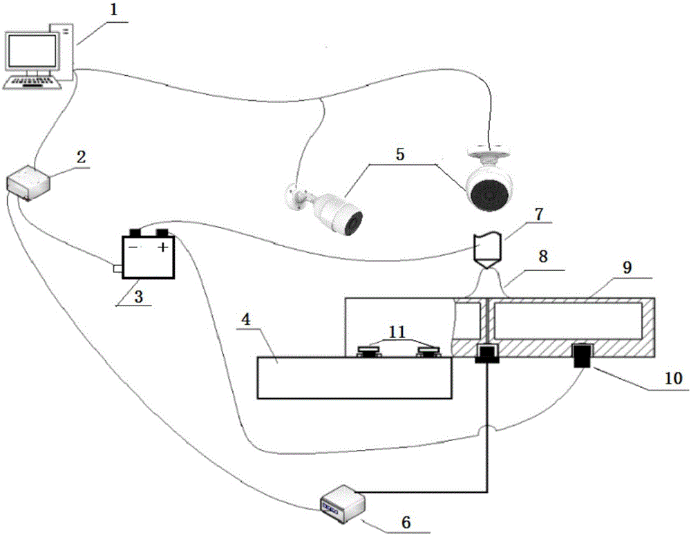 Arc pressure distribution measuring device and method based on graph phase centered short-time arcing