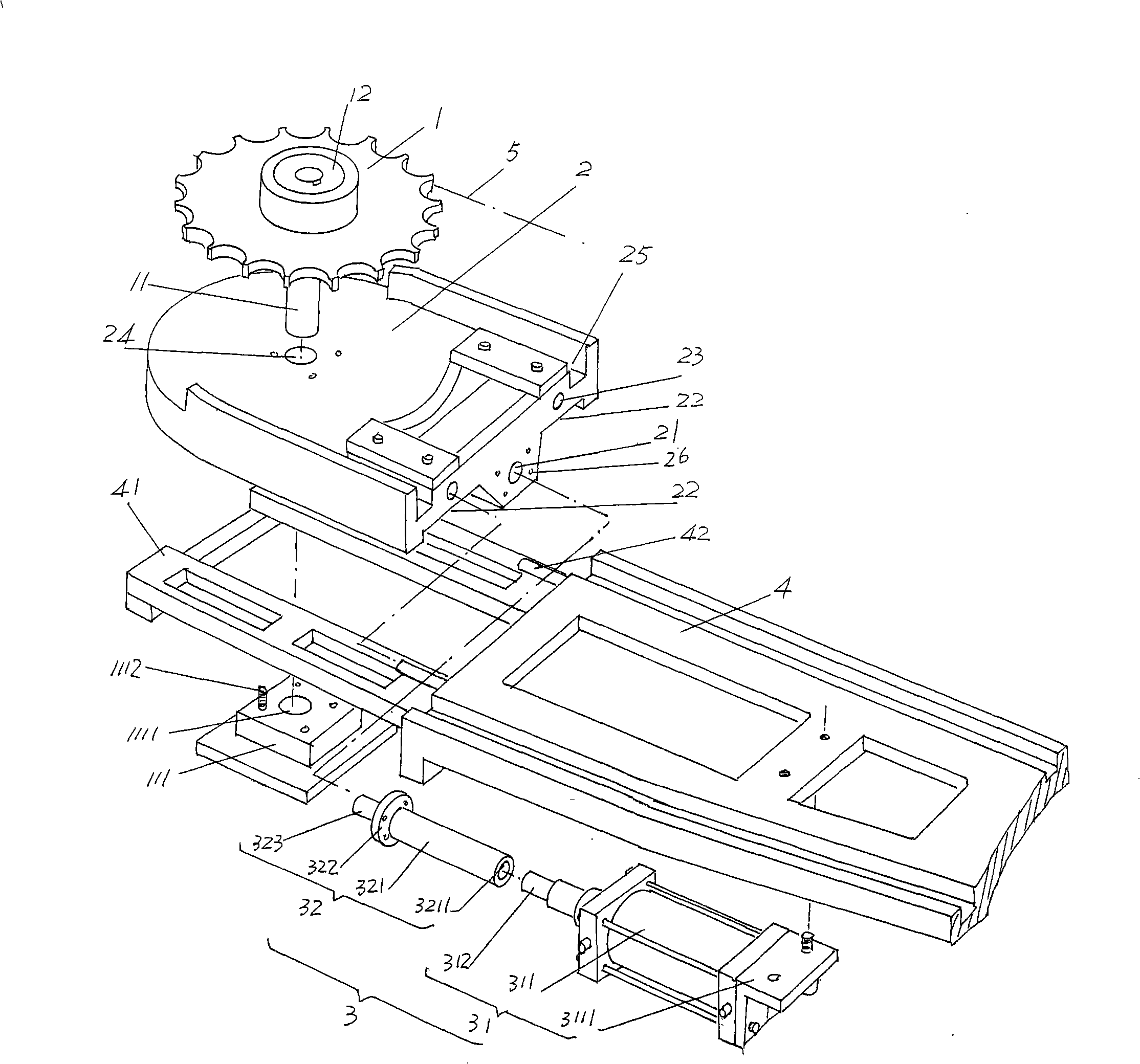 Chain transmission tension regulating mechanism of framing shaping machine