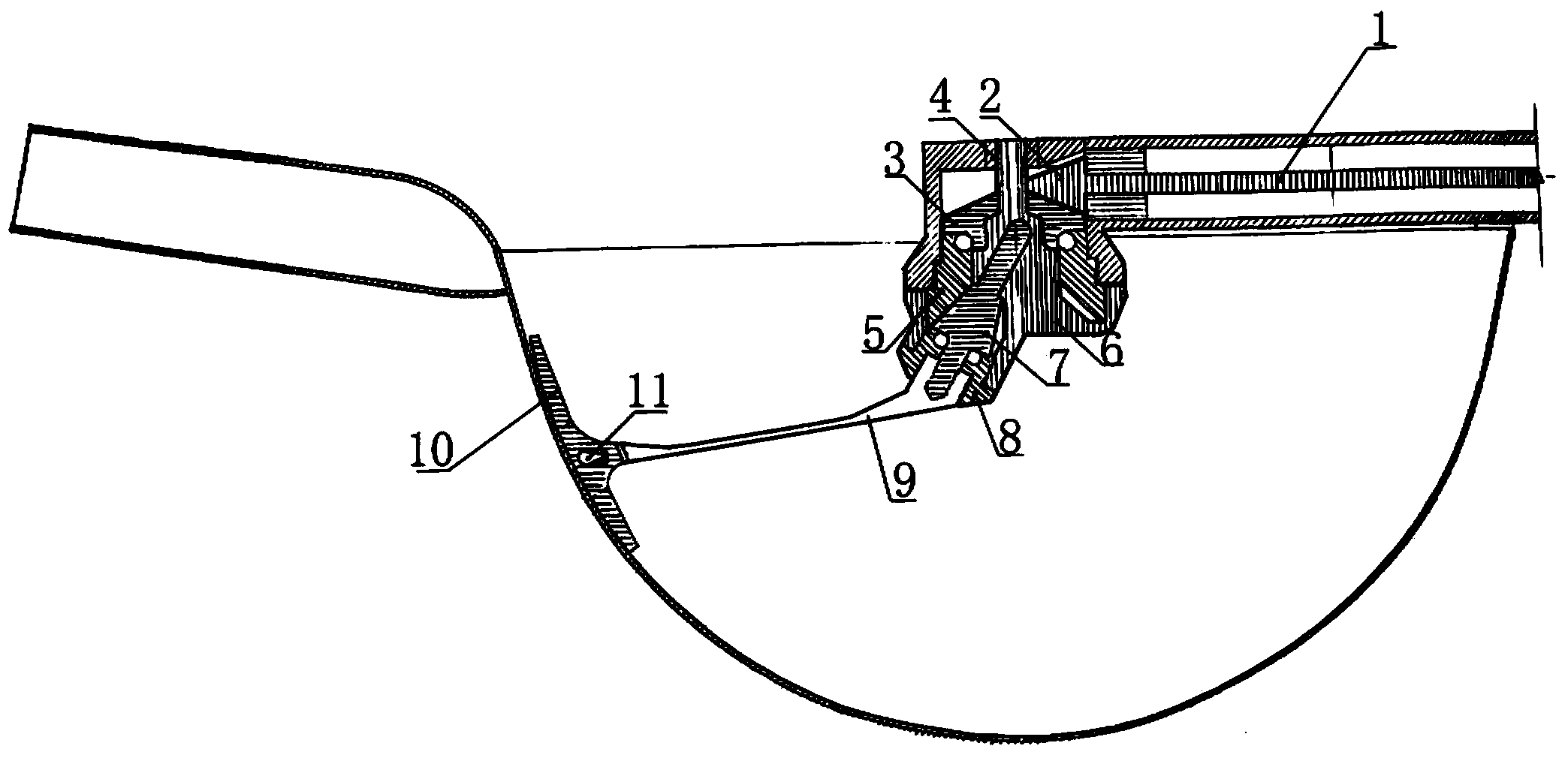 Chinese food stir-frying cookware device and automatic stir-frying technique thereof