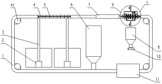 A pig feed conveying device