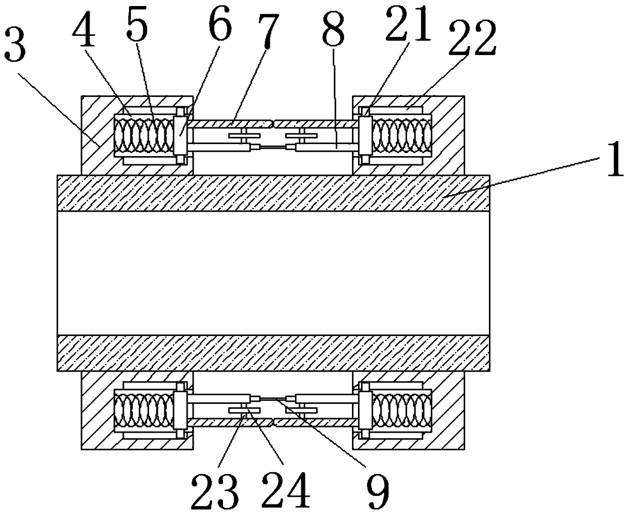 Clamping and conveying device used for on-line cooling device of section mill