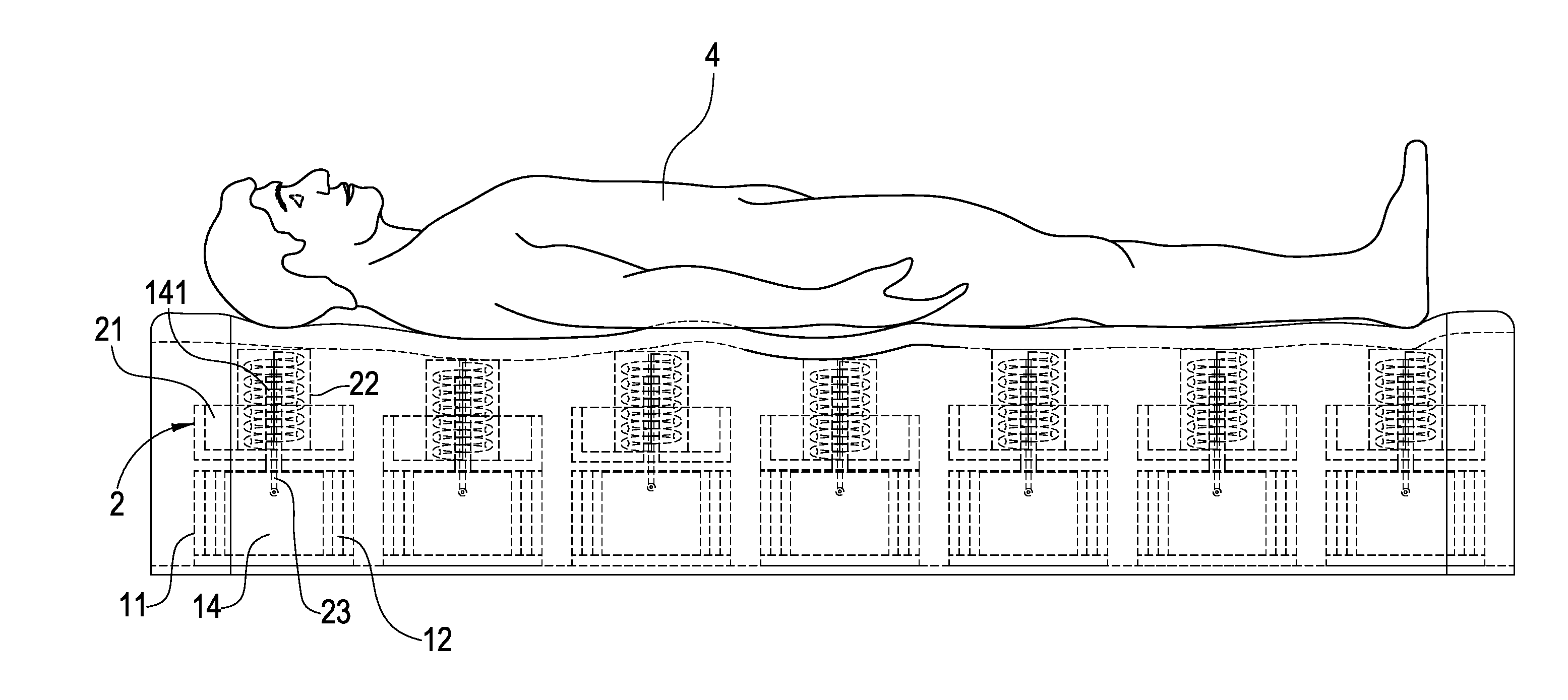 Health bed capable of adjusting the spine curve of a human body