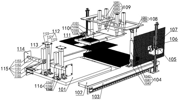 An automatic net laying device for a coal mine rock bolter