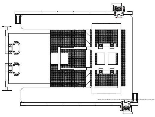 An automatic net laying device for a coal mine rock bolter