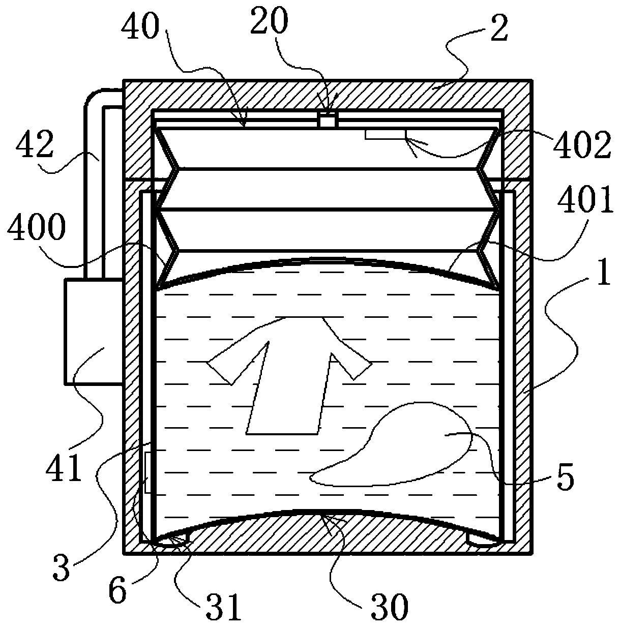 Inflation, squeezing and drainage type cleaning device