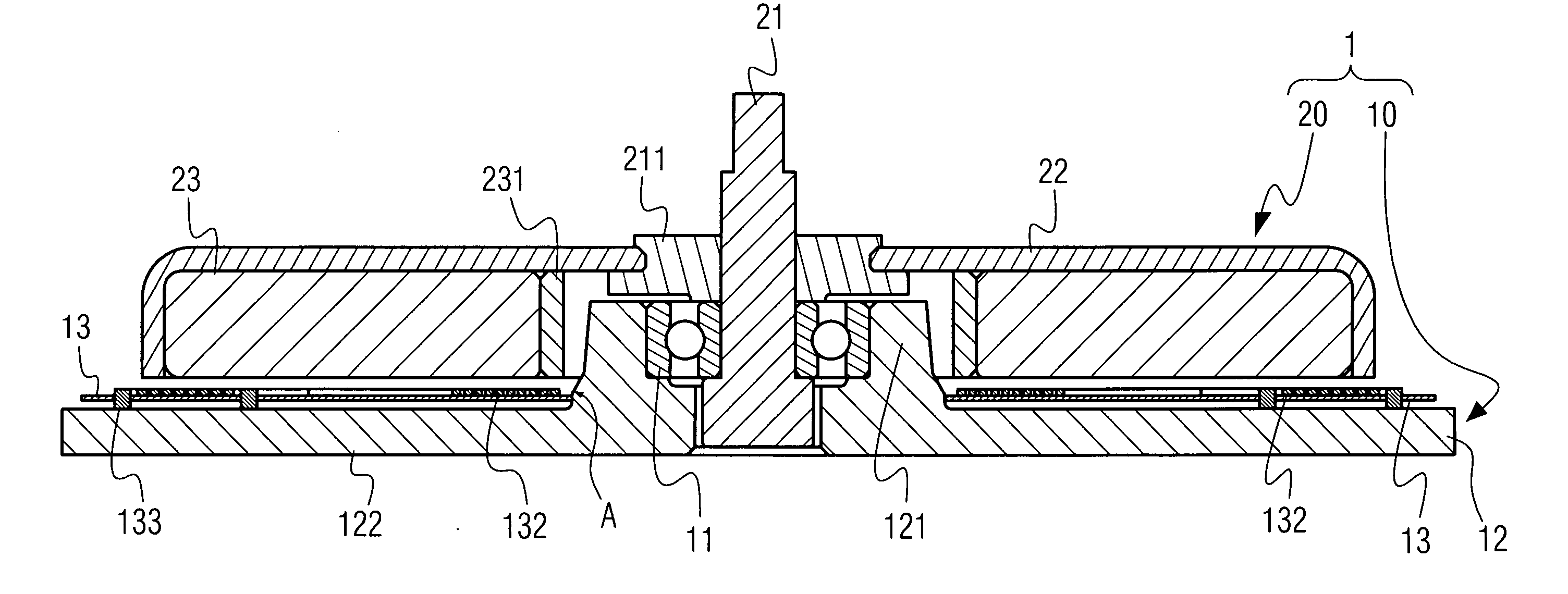 Ultra-thin motor structure