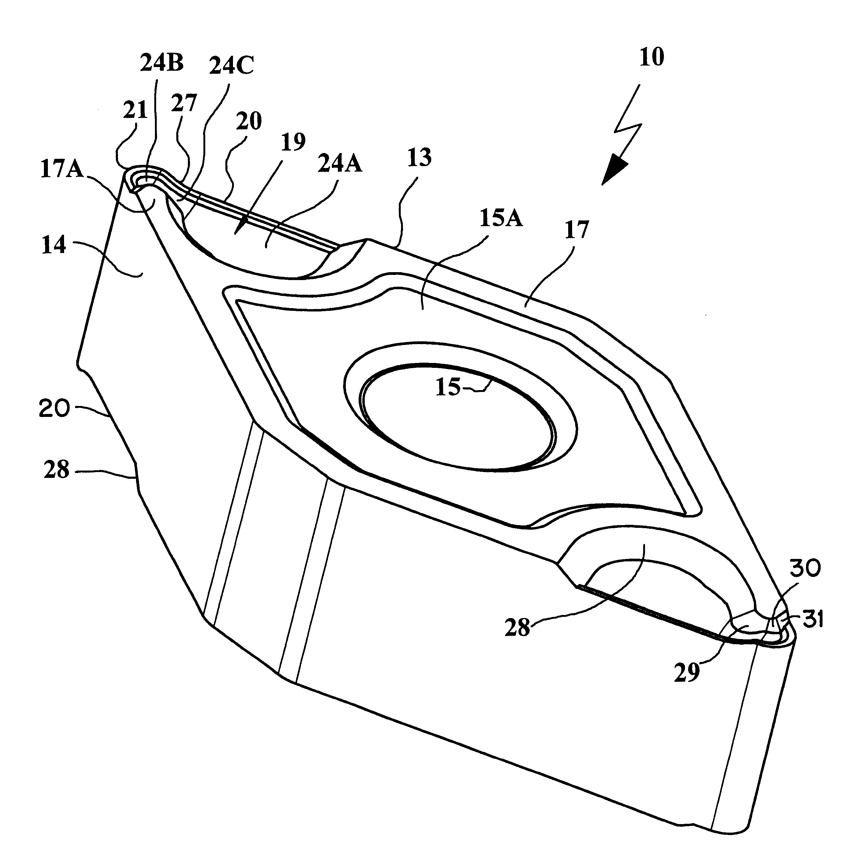 Cutting insert having a chip former