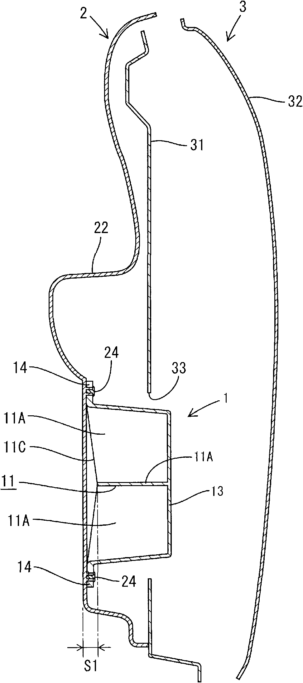 Resinous impact-energy absorber for absorbing side impact energy