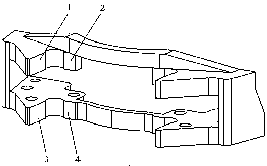 Four-plane simultaneous inductive heating-quenching process method for commercial vehicle brake caliper bracket