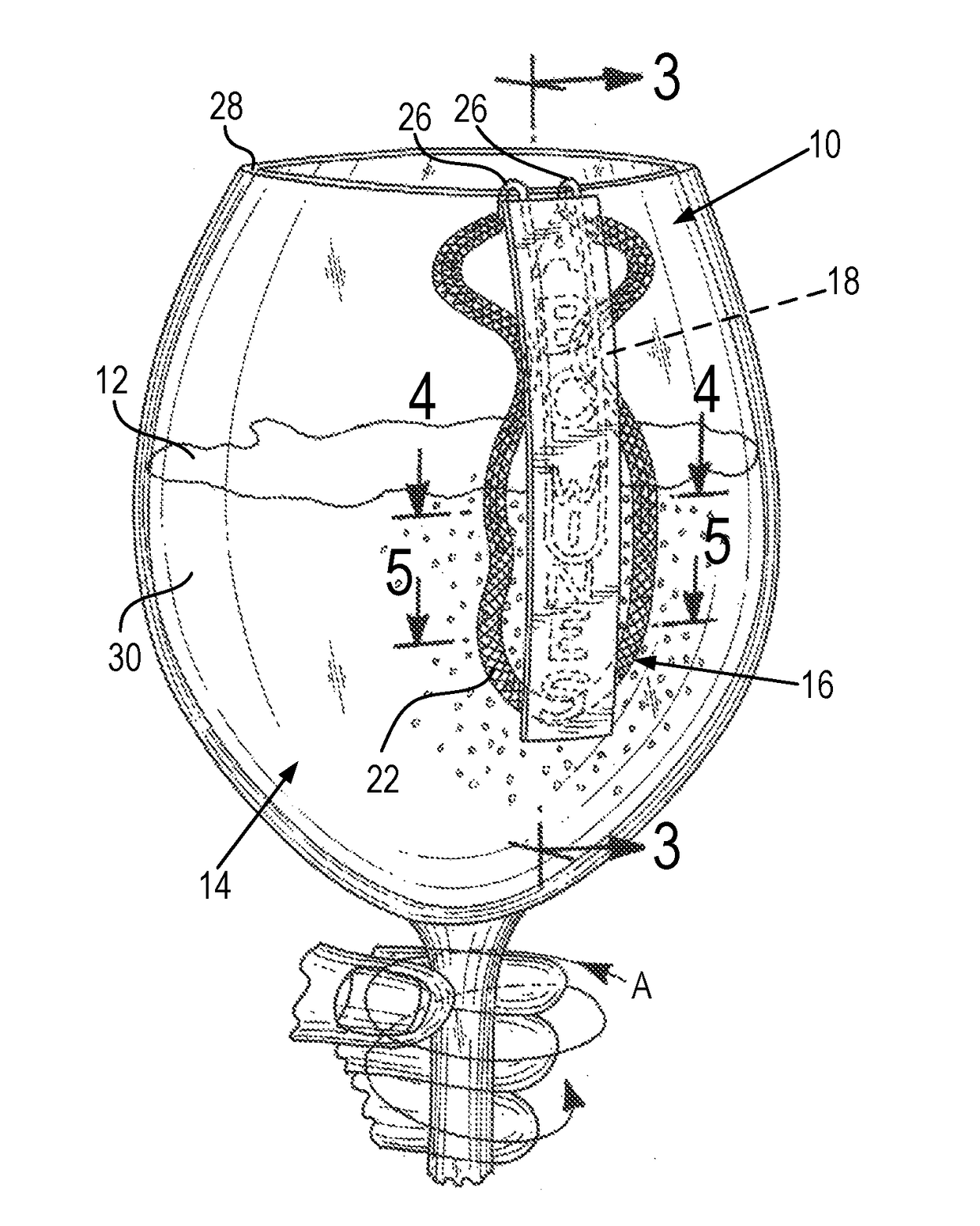 Aerator device for, and method of, aerating a drinkable liquid