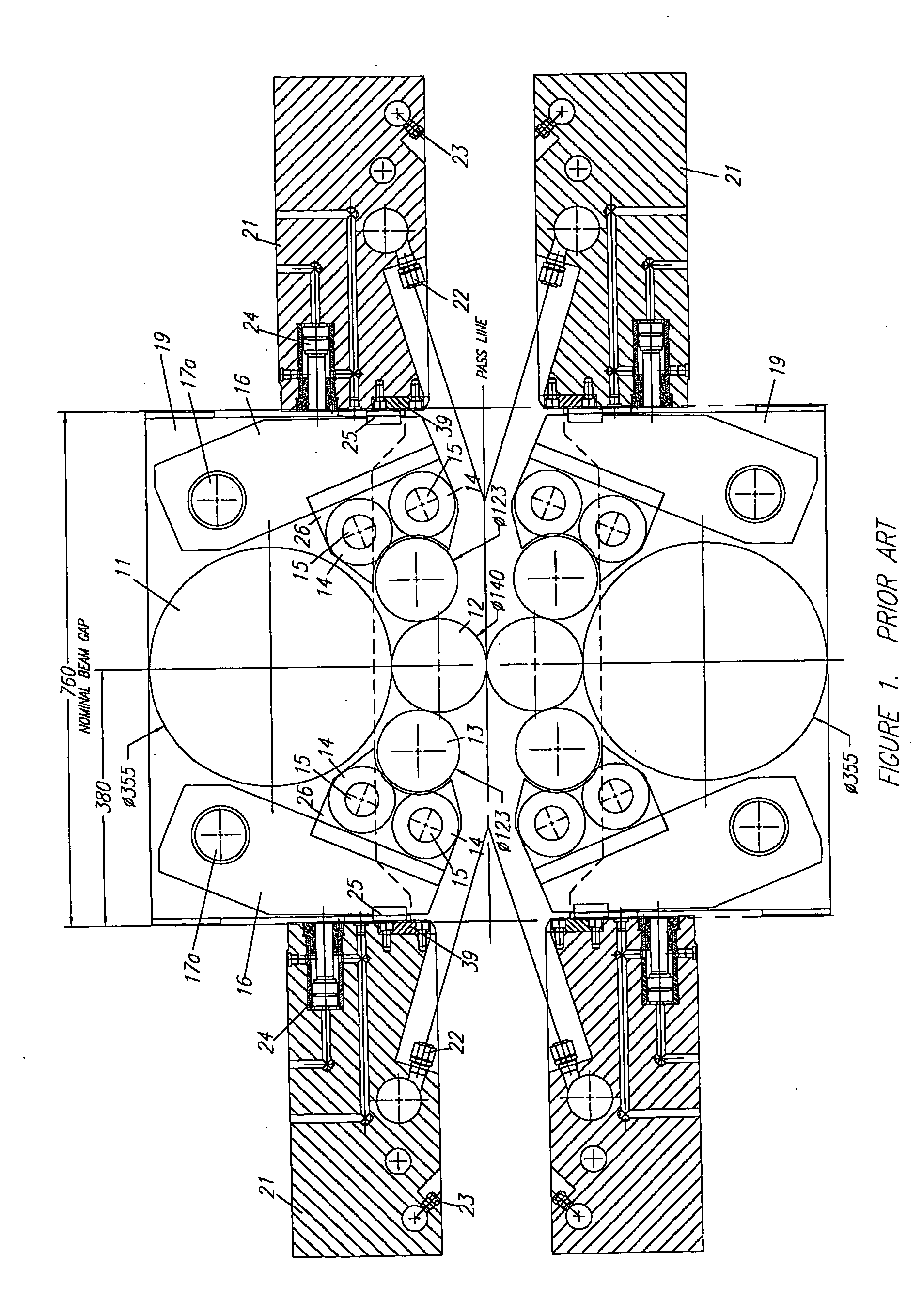 Side supported 6-high rolling mill