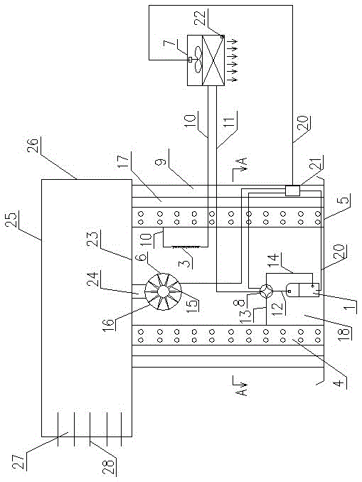 Four side return air side directional air supply air source heat pump system