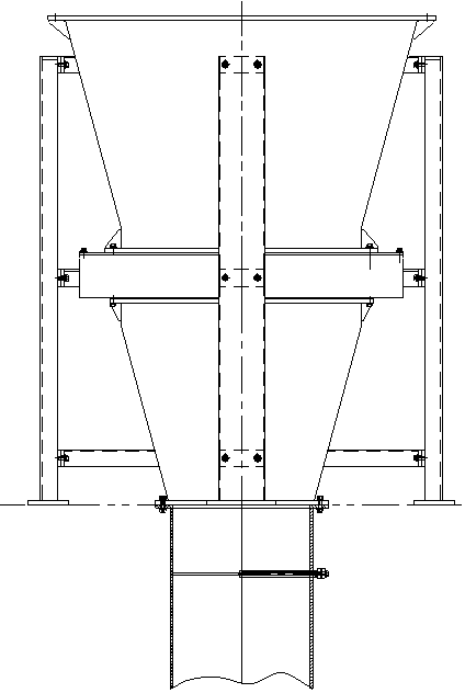 Rotary scraper type blockage preventing and removing material bin