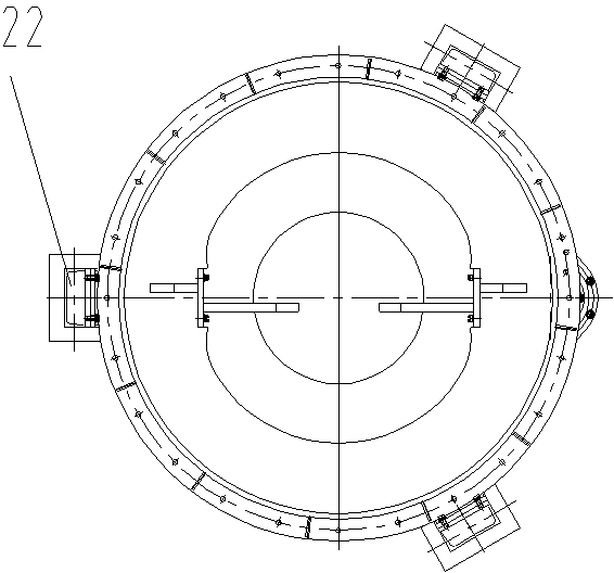 Rotary scraper type blockage preventing and removing material bin