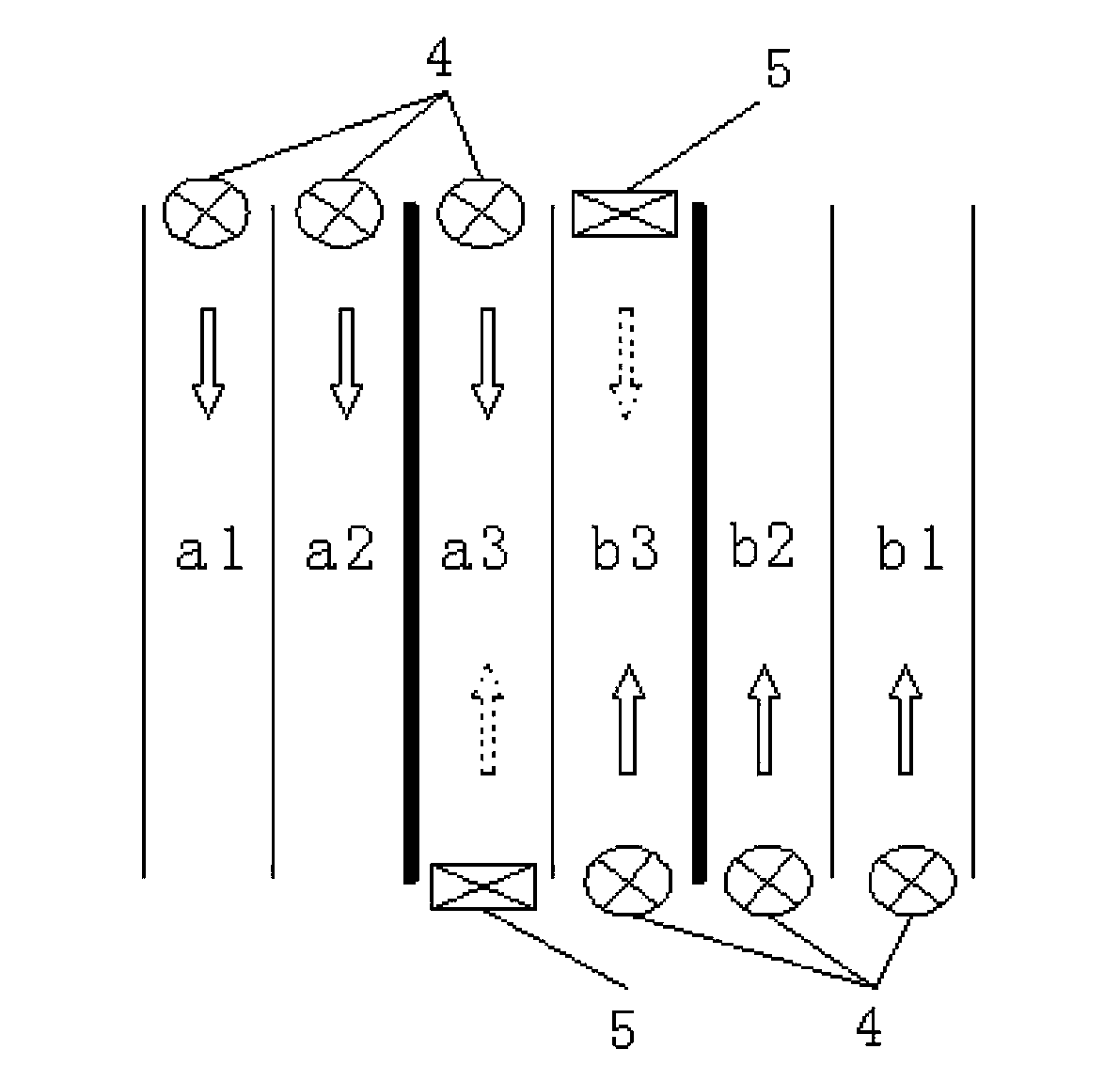 Tide type intelligent road indicating system capable of changing lane