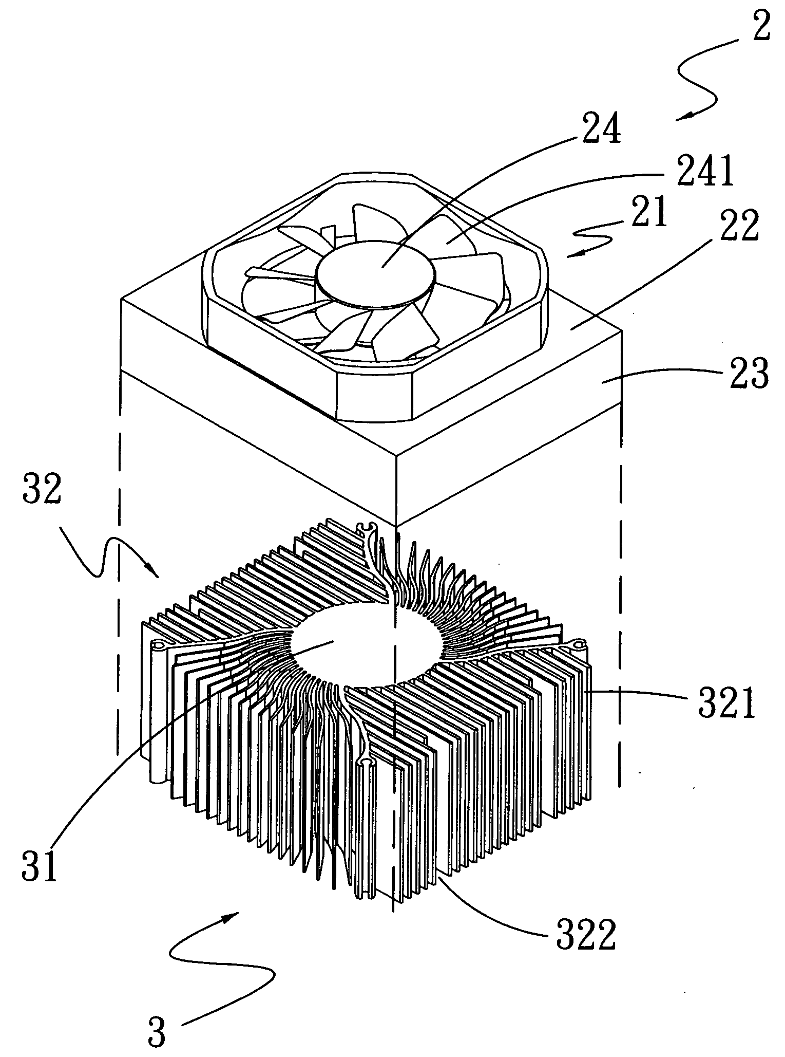 Cooling fan housing structrue