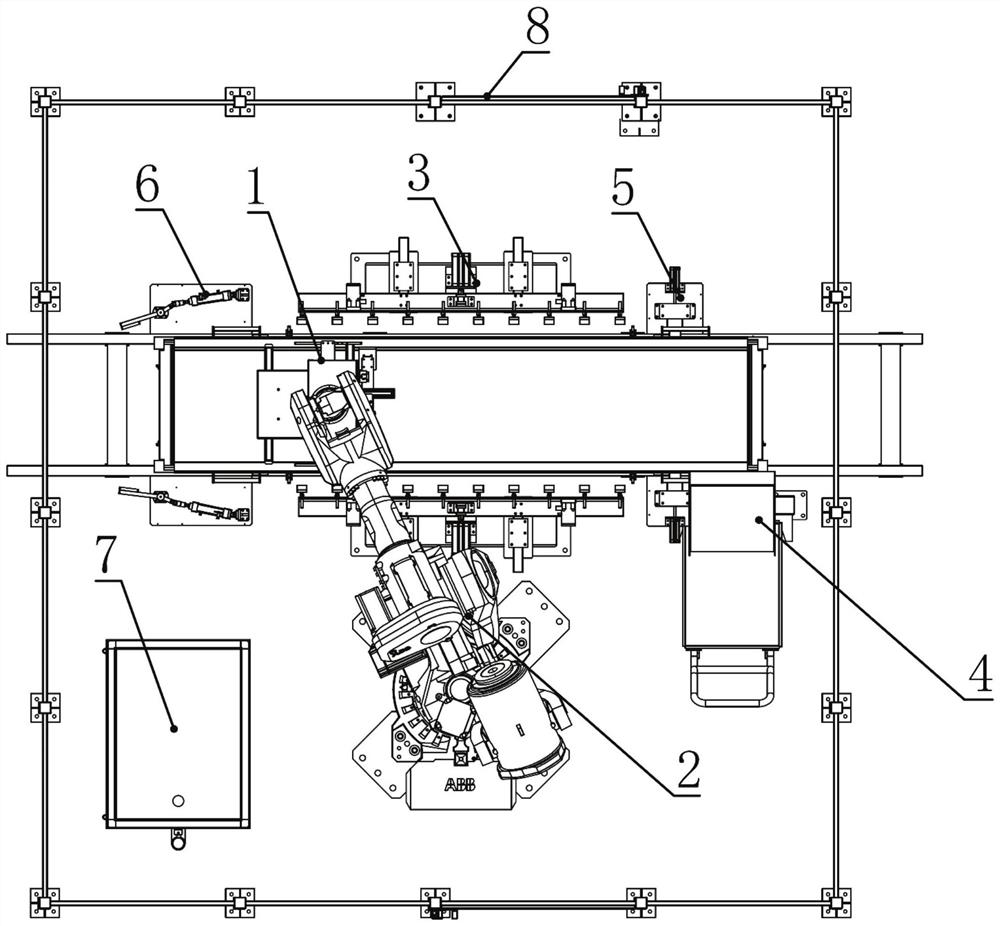 Automatic system for secondary trowelling of prefabricated house wallboard module slurry