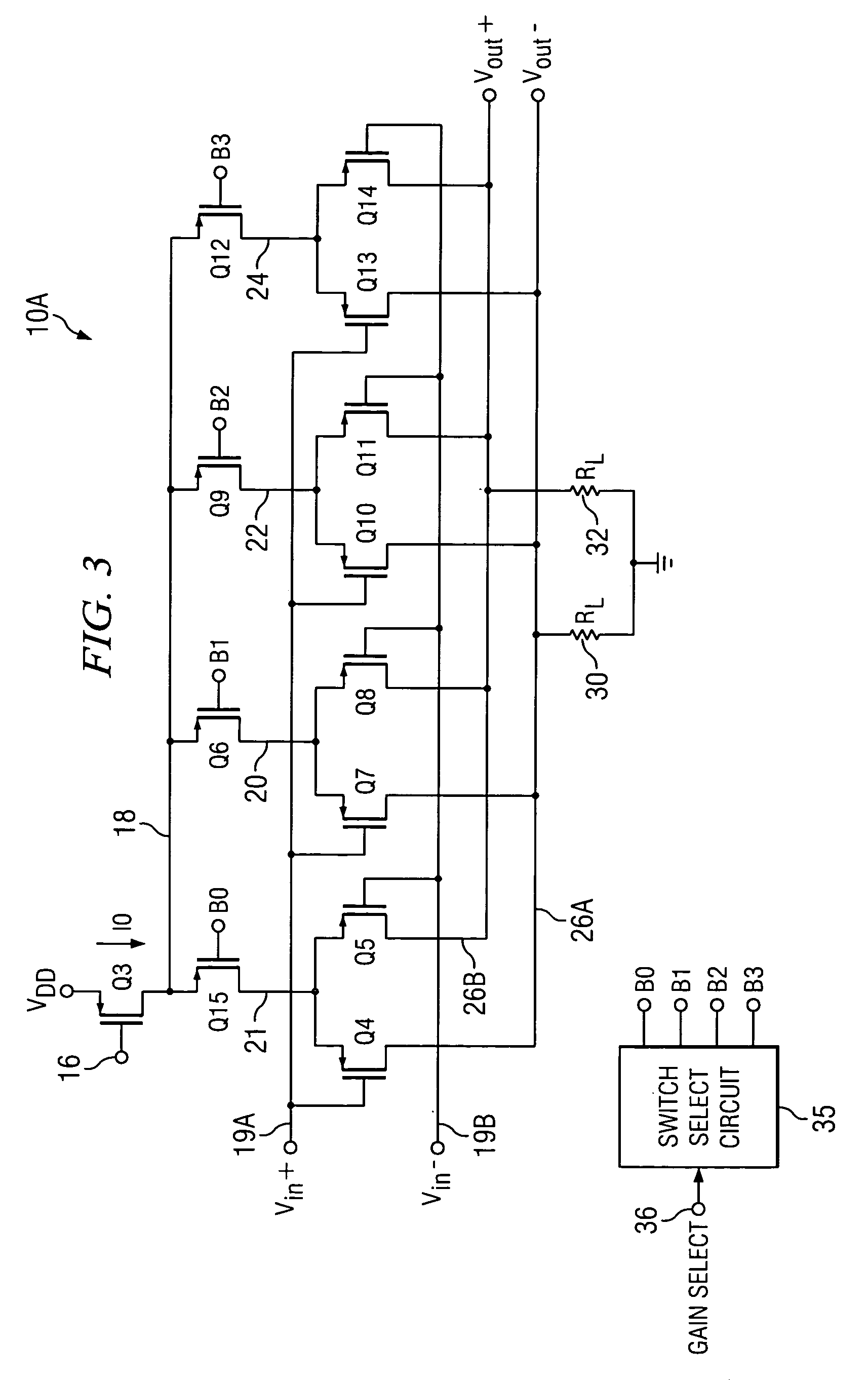 Programmable low noise amplifier and method