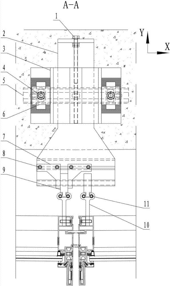 Unit curtain wall system capable of being adjusted in multiple dimensions