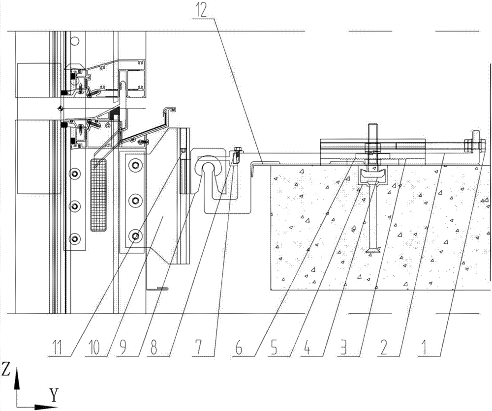 Unit curtain wall system capable of being adjusted in multiple dimensions