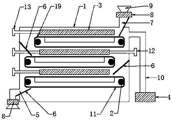 Vacuum belt drier with material stirring function