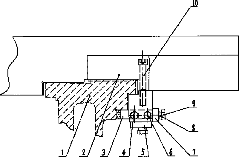 Device for correcting precision of rack installation surface of lathe body of lathe