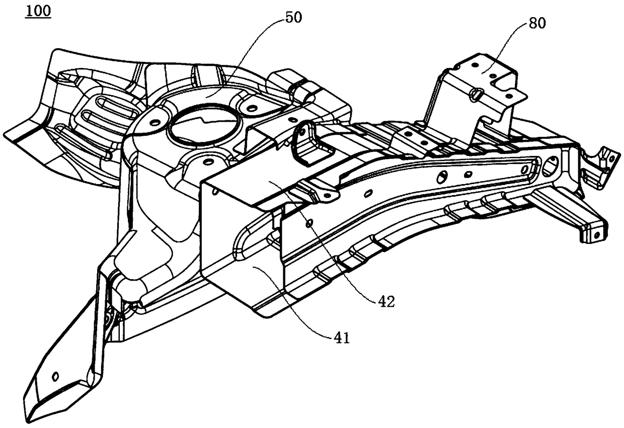 A shock absorber tower assembly of a vehicle and a vehicle having the same