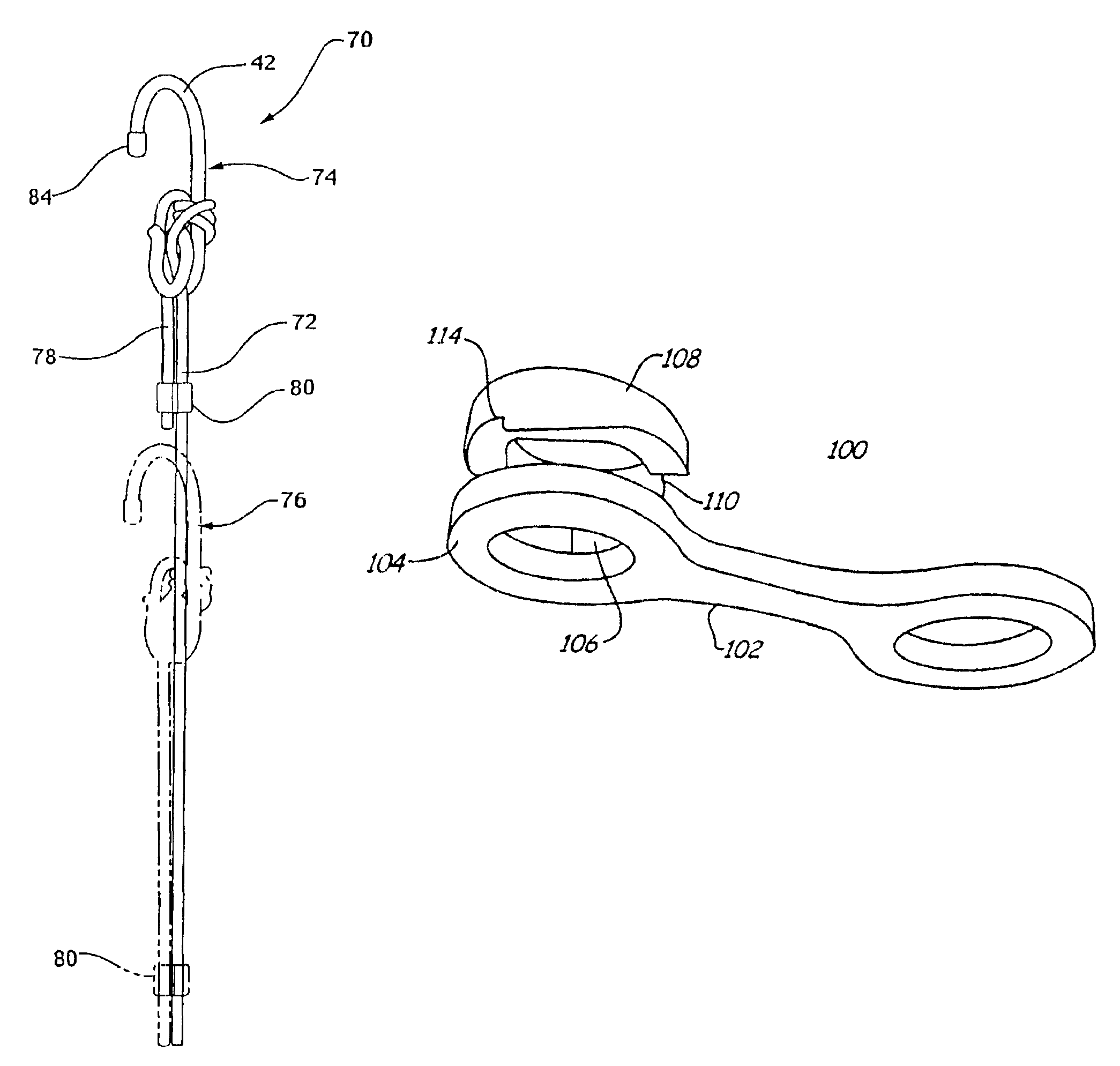 Pigtail fastener