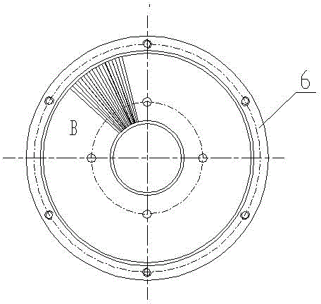 Double-stage material-pushing centrifuge distribution acceleration plate device