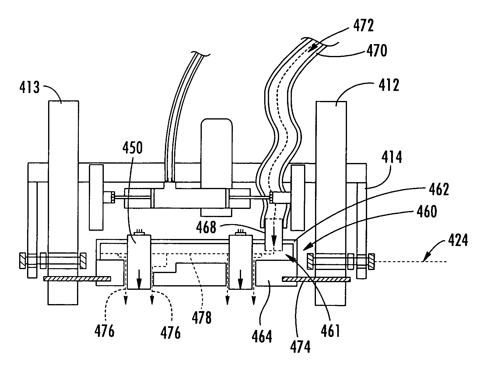 Ultrasonic array probe apparatus, system, and method for traveling over holes and off edges of a structure