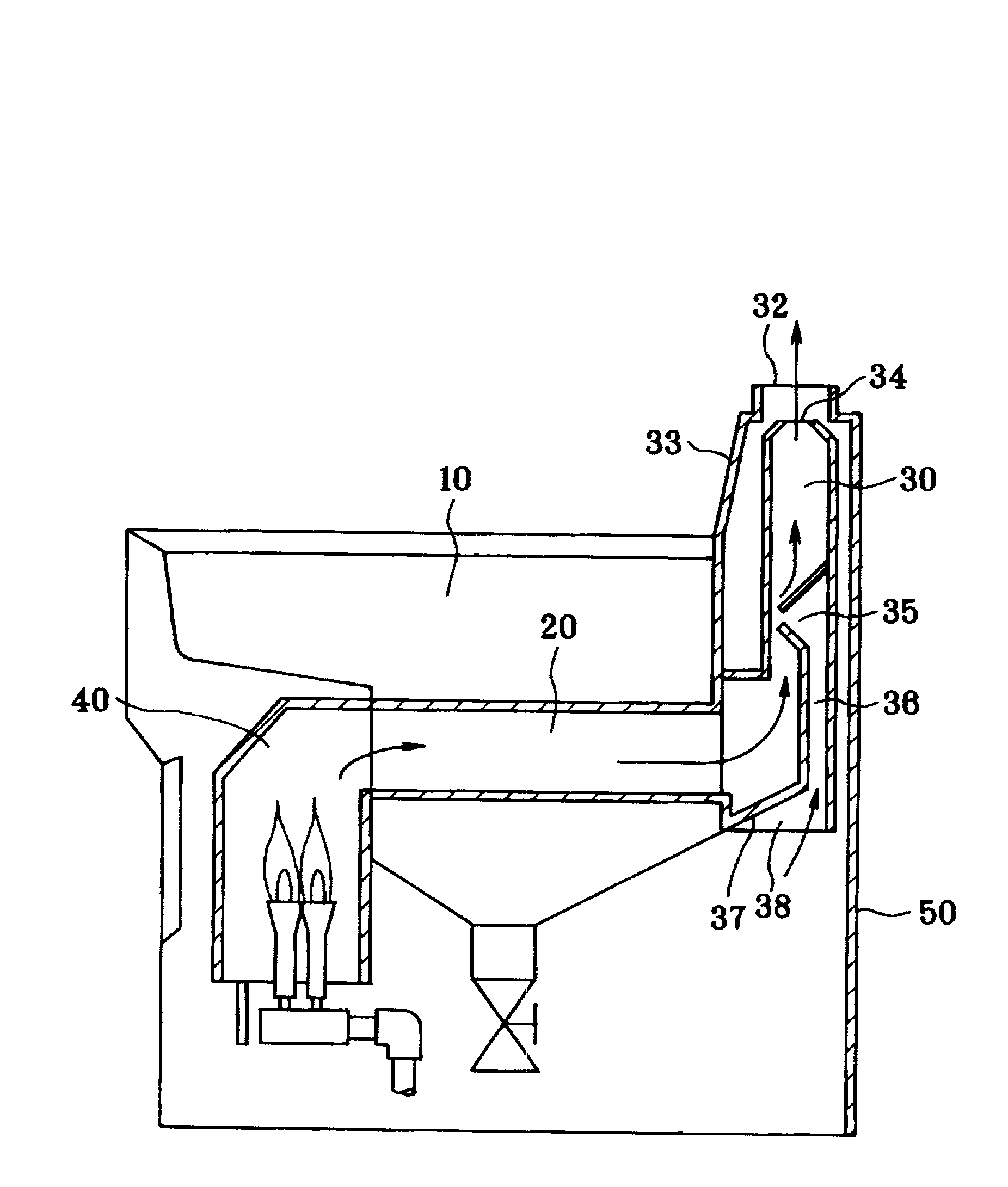 Gas fryer with improved heat-exchange properties