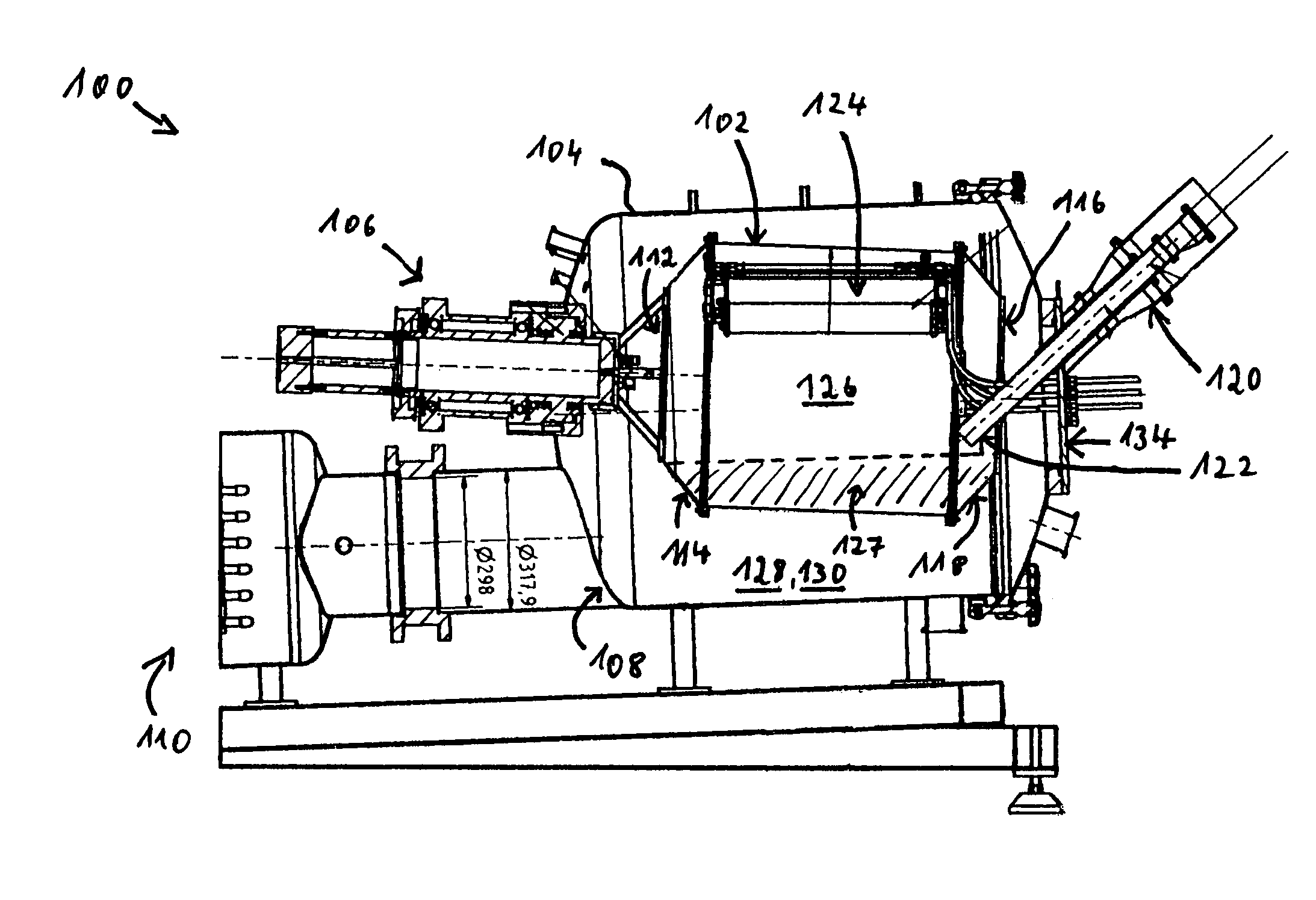 Heating device for rotary drum freeze-dryer