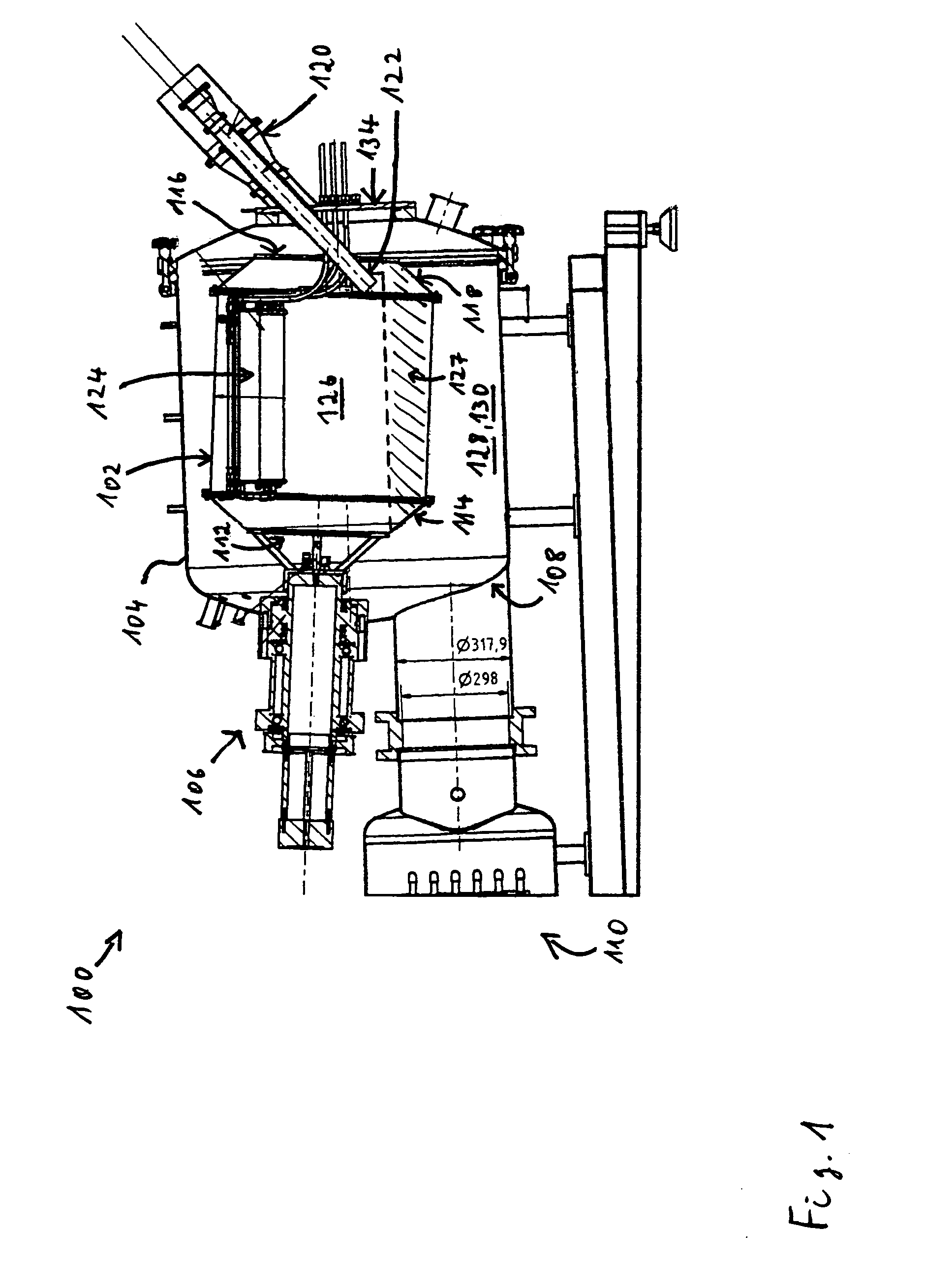 Heating device for rotary drum freeze-dryer