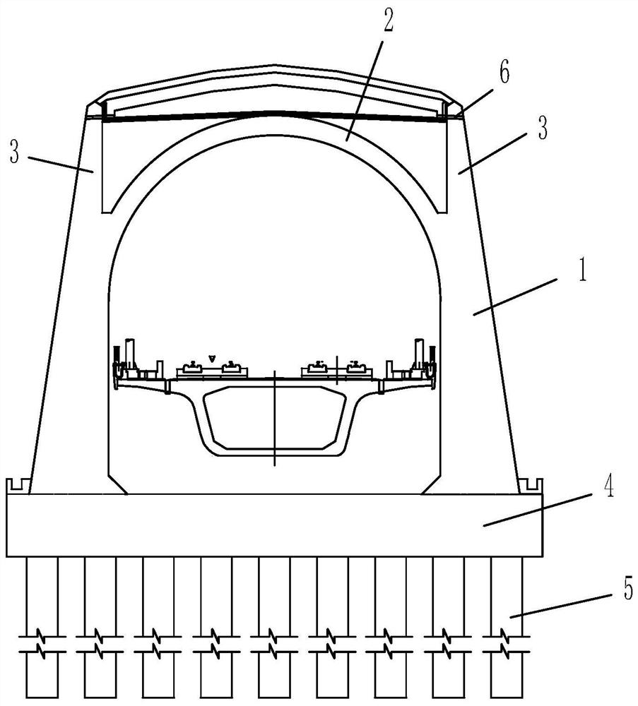 Double-lug wall integrated open cut tunnel structure