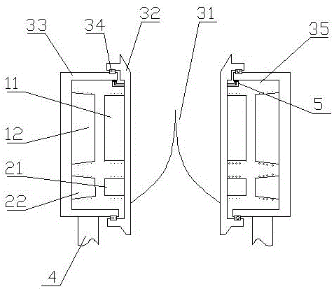 Umbrella type center-through forward-installed inclined-jet hydraulic generator and acting method thereof