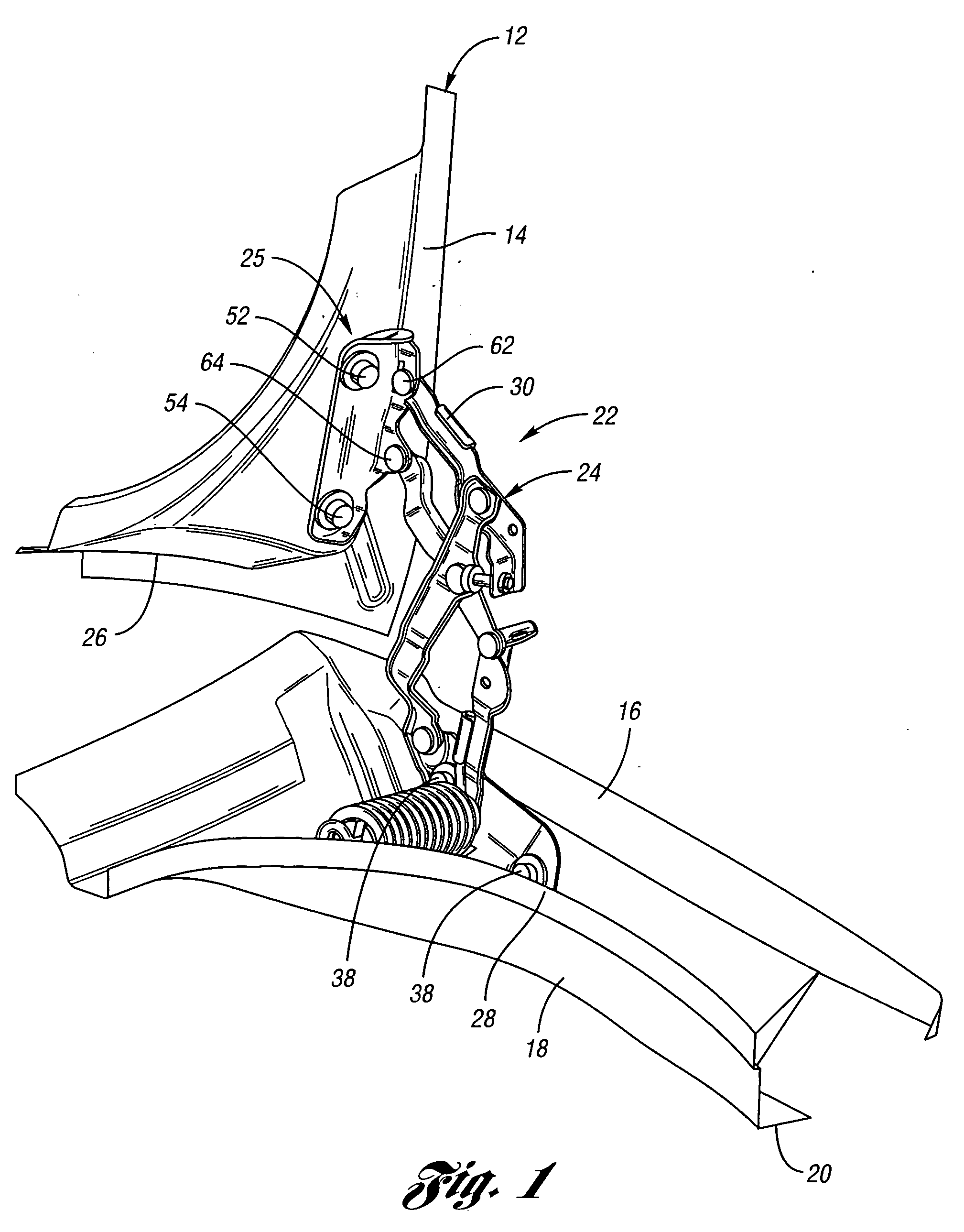 Gutter mounted deck lid hinge