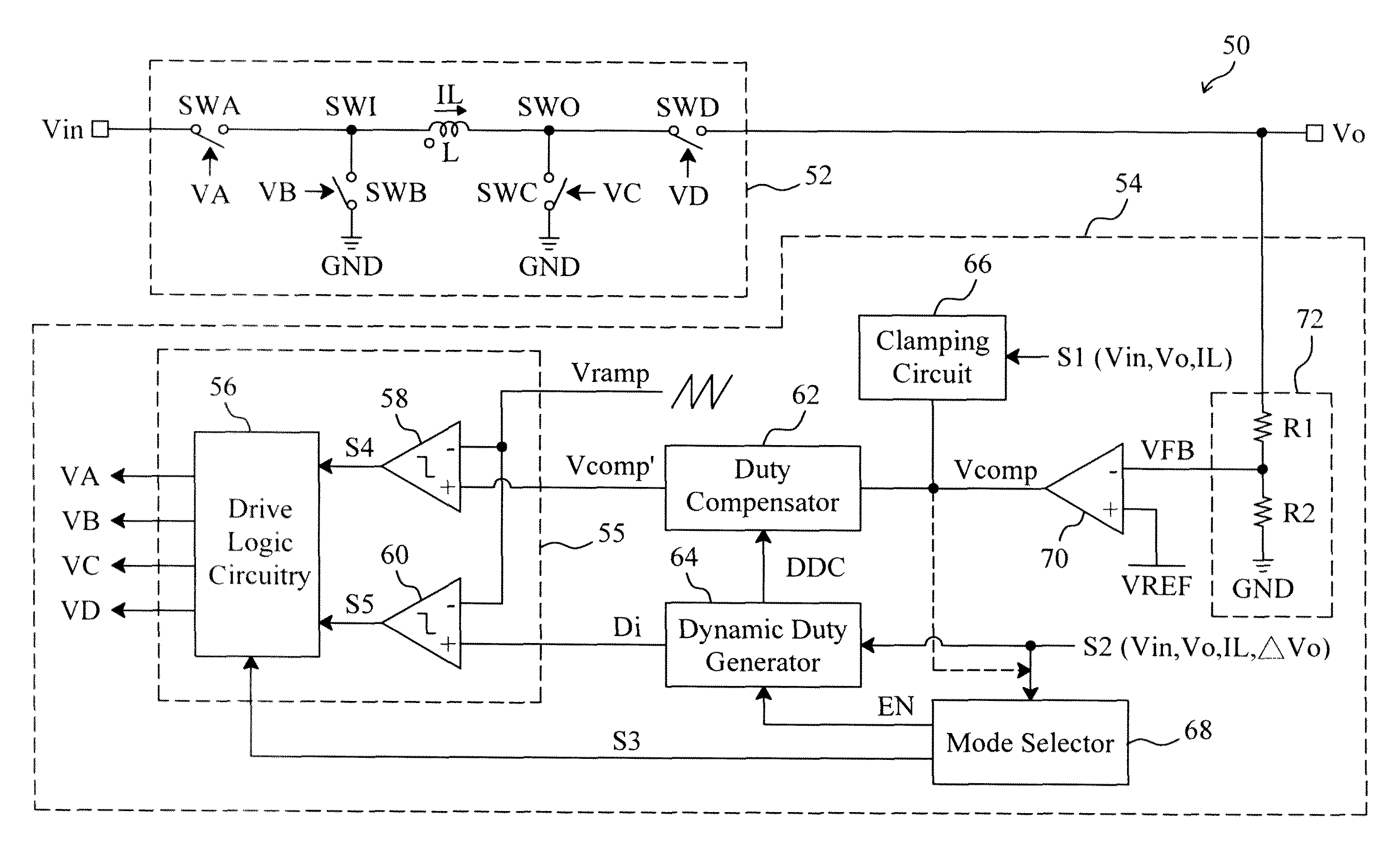 Control circuit and method for a buck-boost power converter