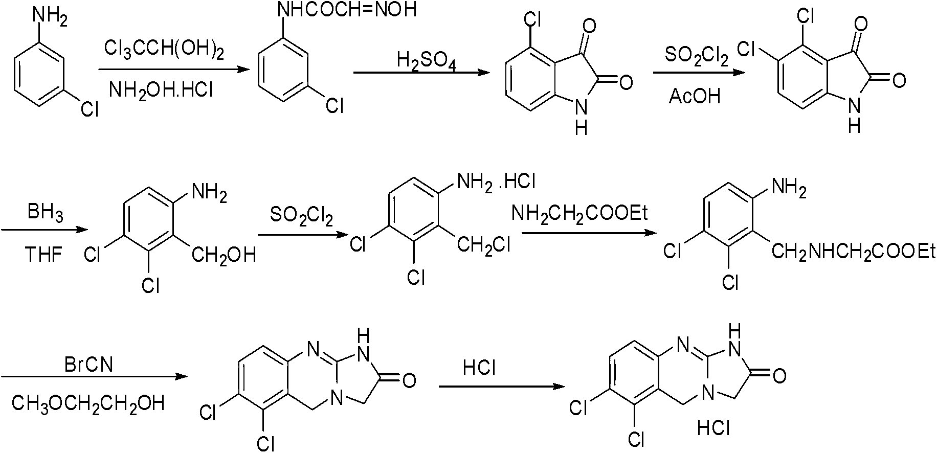 Preparation method of anagrelide hydrochloride