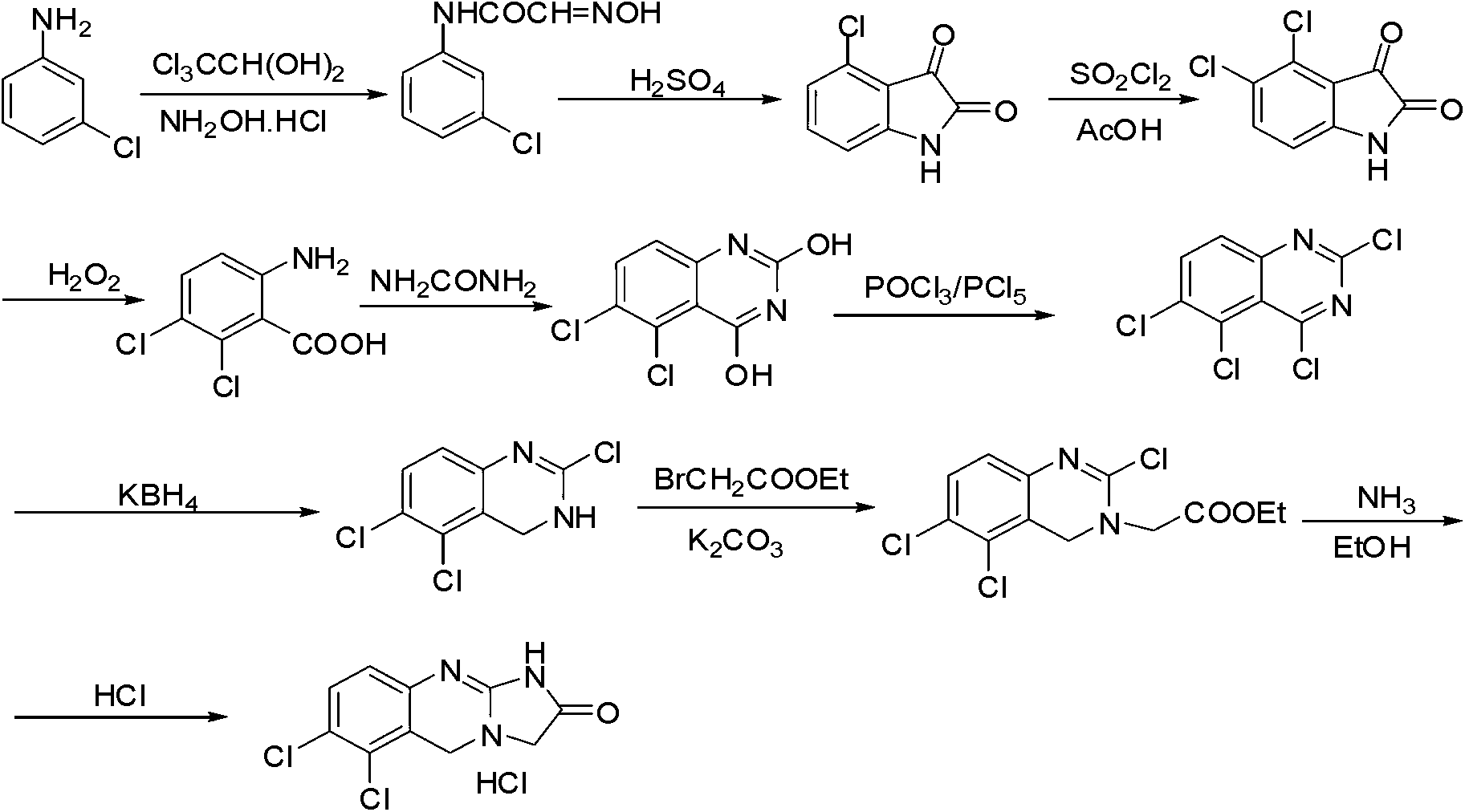 Preparation method of anagrelide hydrochloride