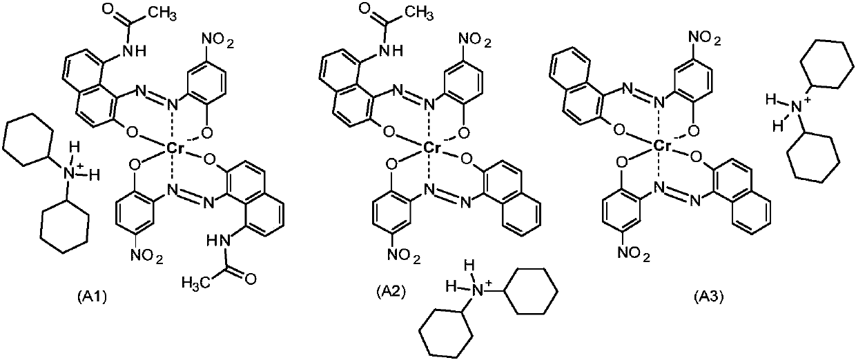 Polyamide composition which is dyed in black, production and use thereof